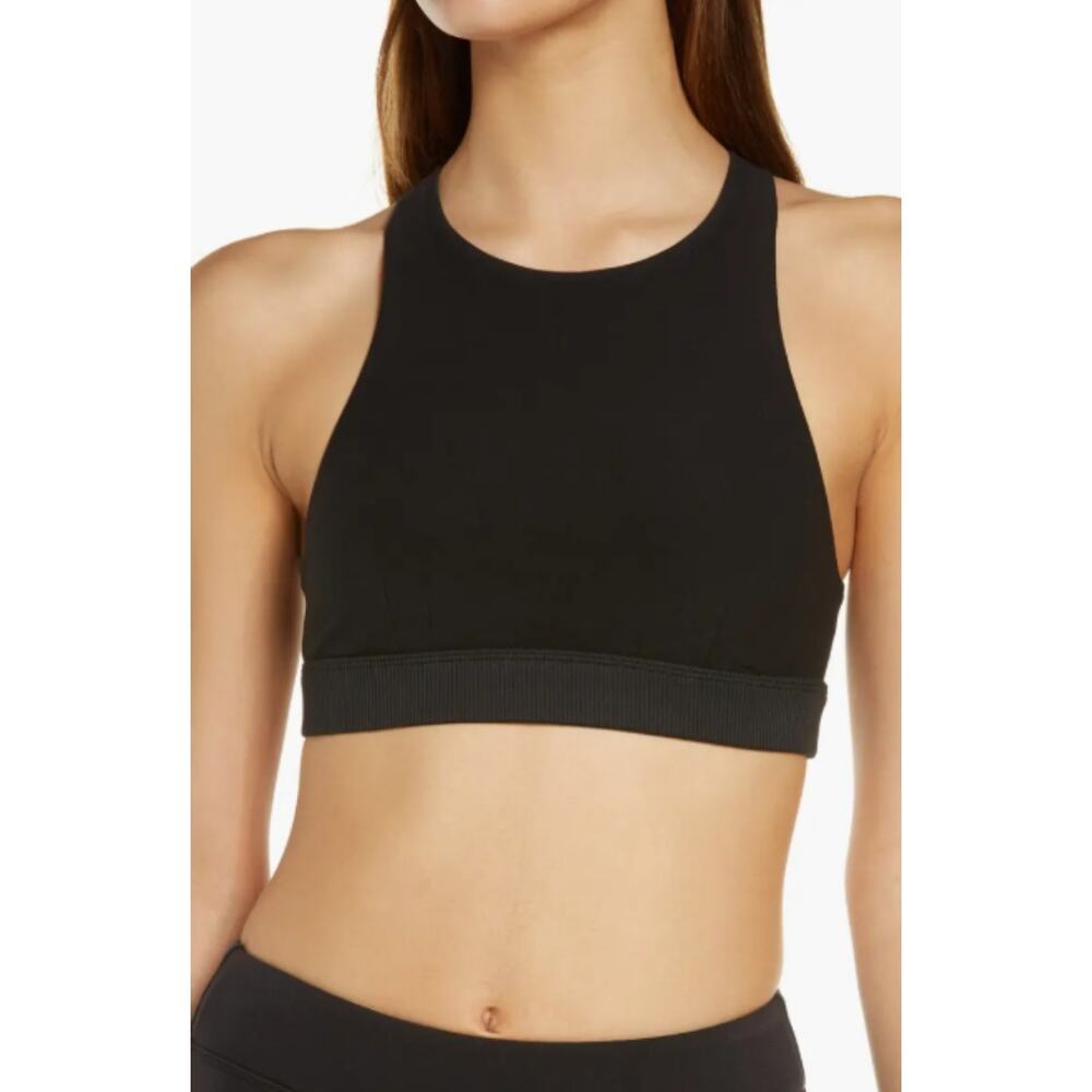 Alo Yoga Iconic '90s Alosoft Sports Bra Black Gym Yoga Athleisure Womens Size S